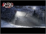 Axis And Allies, czołg, światło, śnieg, księżyc