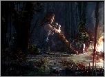 Lara Croft, Ranna, Las, Ognisko, Tomb Raider