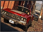 Gra, Grand Theft Auto 5, GTA 5, Czerwony, Sabre GT Declasse, Policyjny, Ulica, Domy, Pościg
