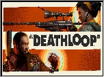 Deathloop, Postacie, Colt Vahna, Julianna Blake, Pistolet, Karabin, Snajperka, Plakat