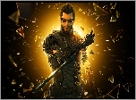 Gra, Deus Ex Bunt ludzkości, Postać, Adam Jensen, Zbroja, Odłamki, Szkła
