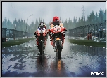 Gra, MotoGP 22, Motocykle, Honda, Tor, Deszcz, Mgła, Wyścig Motogp3