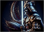 Grafika, Samuraj, Zbroja, Miecz, Lord Darth Vader, Star Wars