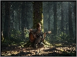 Gra, The Last of Us, Kobieta, Gitara, Drzewo, Las
