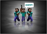 Minecraft, Steve, Ludzie, Kilof, Odblask