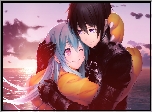 Gra, Tokyo Necro, Postacie, Hougyou Ilia, Nagaoka Souun, Manga Anime, Przytulenie