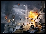 World of Warships, Gra, Okręty, Ogień, Działo