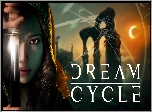 Gra, Dream Cycle, Miecz, Kaptur, Kobieta, Napis, Plakat