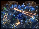 Starcraft 2, miasto, laser, kosmos, roboty