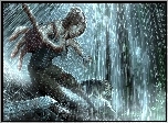 Tomb Raider, Lara Croft, Deszcz, Wilk