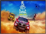 Gra, Dakar Desert Rally, Samochody, Iveco, Toyota, Motocykl, Helikopter, Pustynia, Plakat