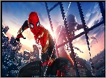 Gra, Spider-Man PUBG Mobile, Postać, Spider-Man, Spadochroniarz, Wieżowce, Okno, Lina