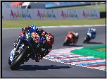 Gra, MotoGP Racing, Motocykle, Yamaha, Tor, Wyścig, Zakręt