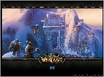 góra, zamek, postacie, fantasy, World Of Warcraft