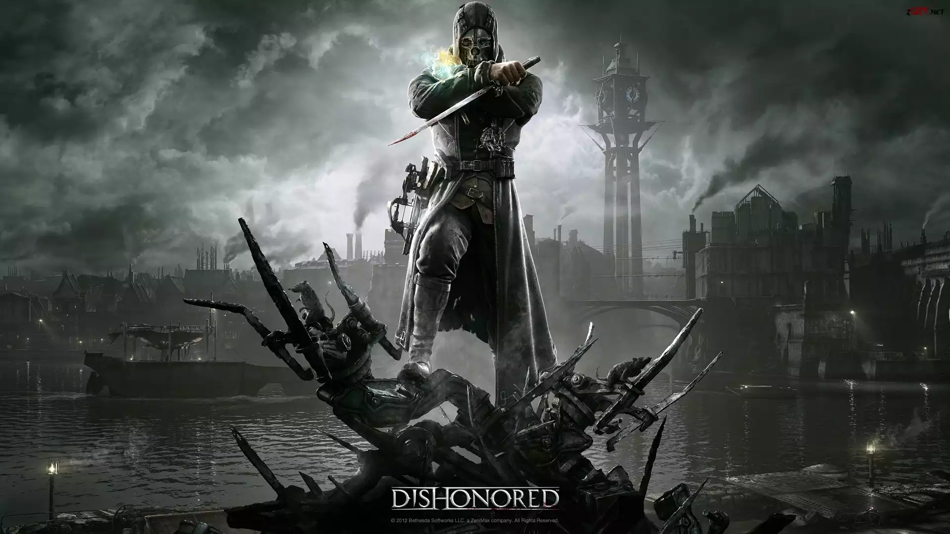 Dishonored, Corvo, Maska, Sztylet