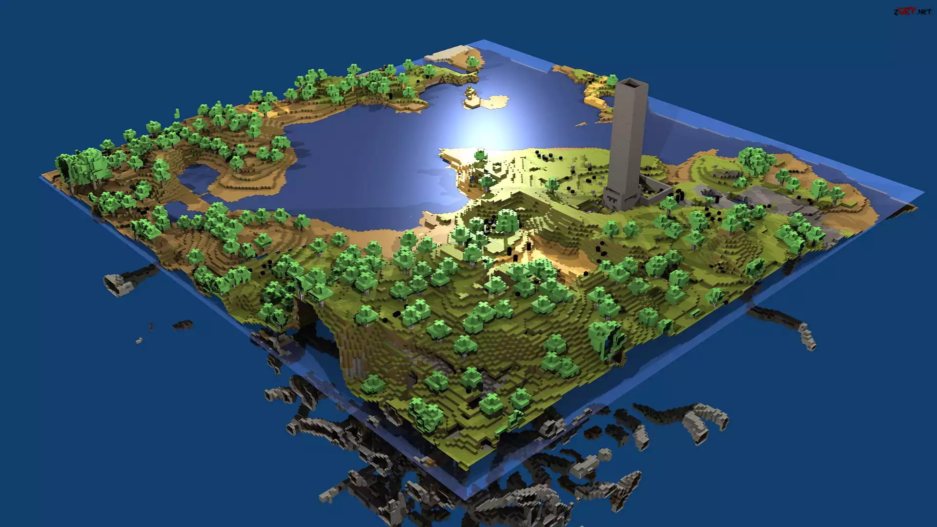 Jezioro, Drzewa, Minecraft