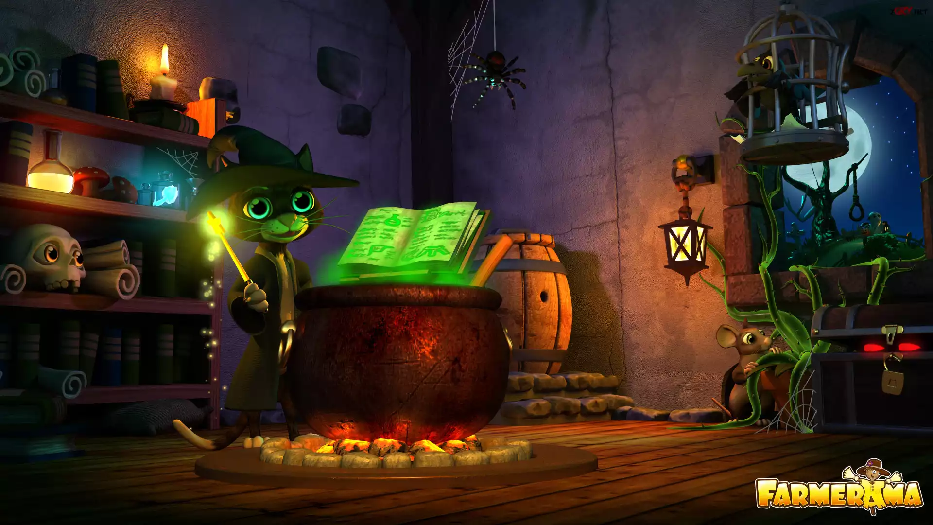 Gra, Farmerama, Halloween, Kot, Kociołek