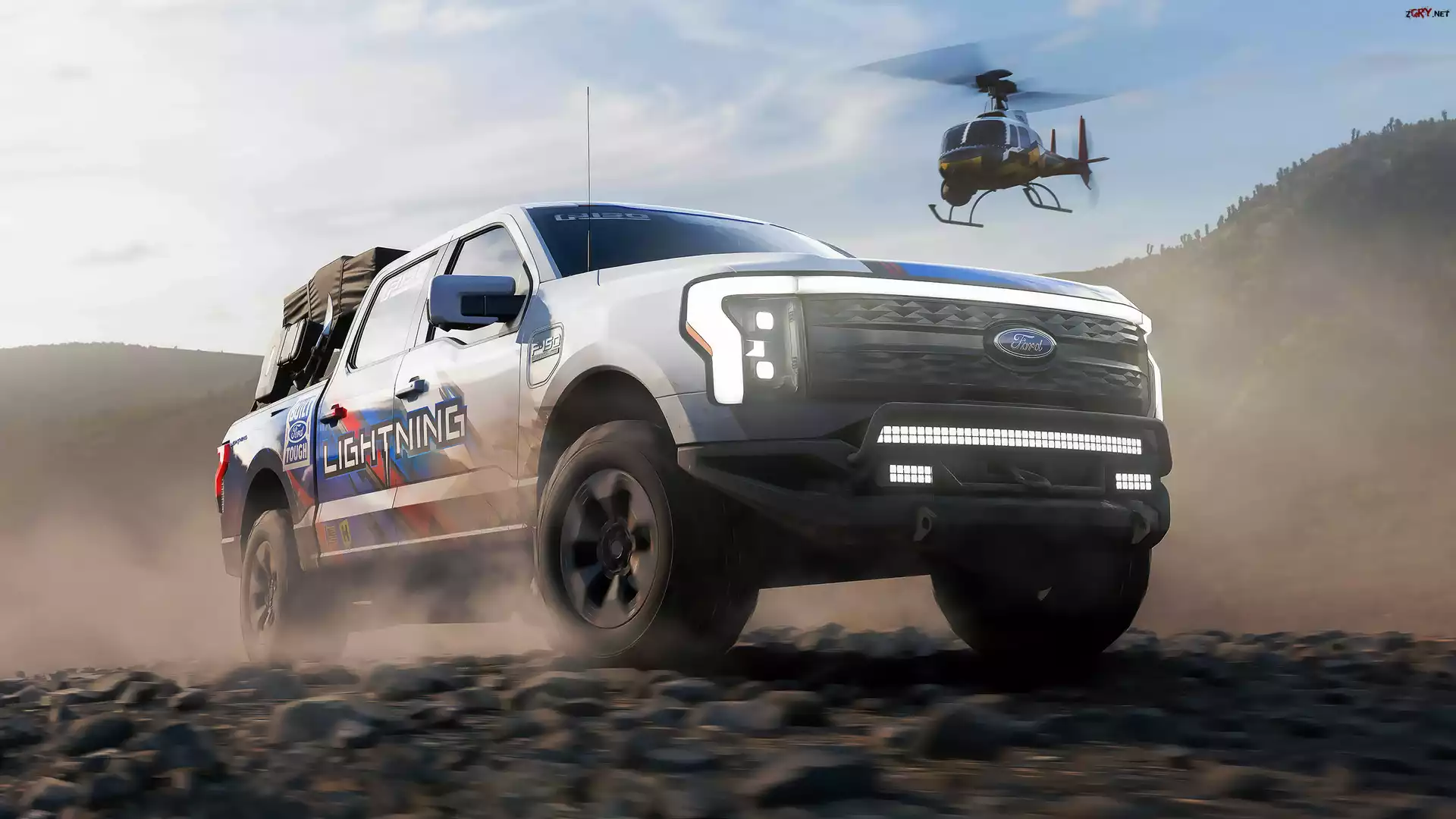 Gra, Forza Horizon 5 Rally Adventures, Ford F-150, Przód, Helikopter