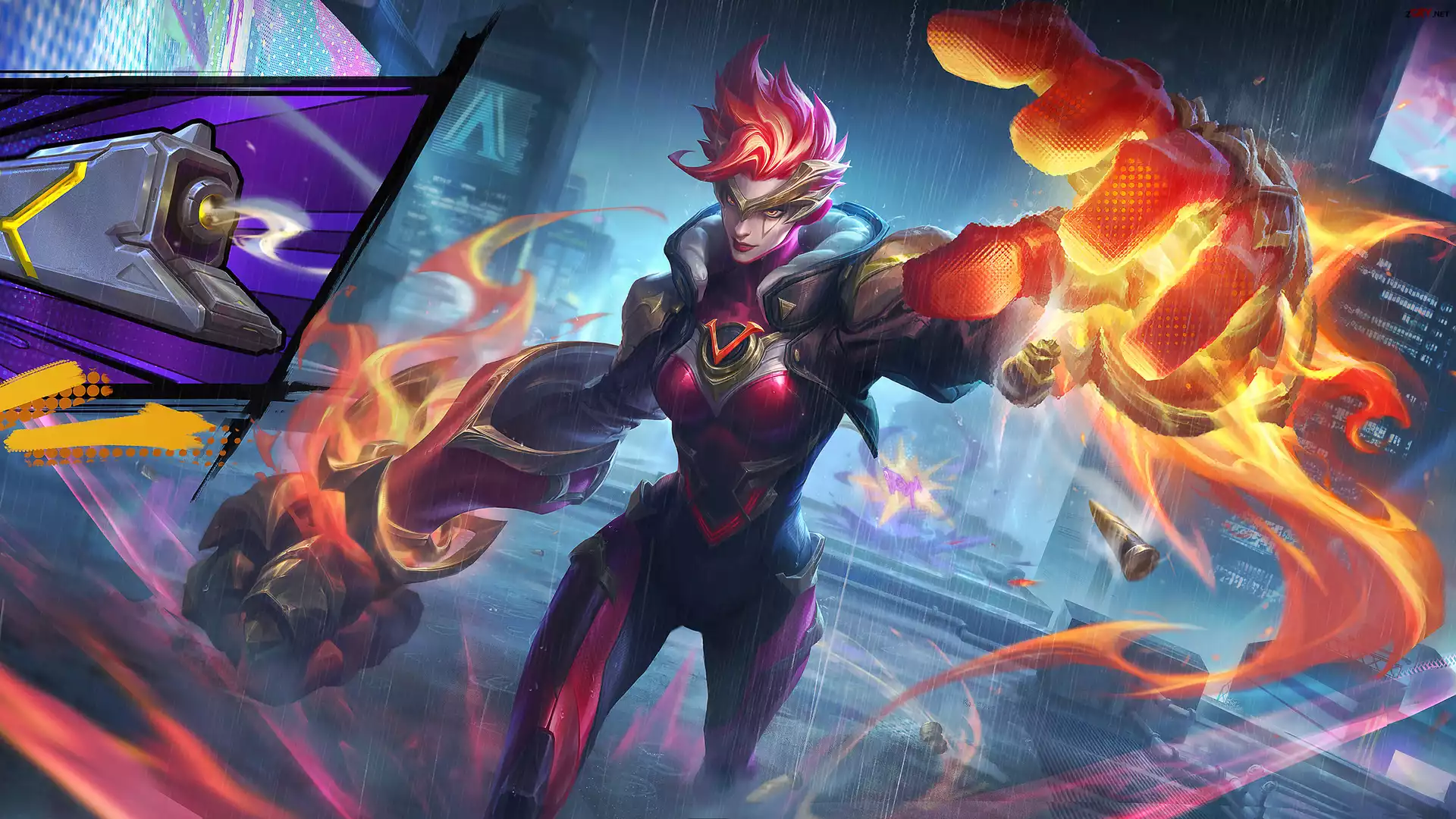 Gra, League of Legends, Wild Rift, Postać, Superhero, Kobieta, Ogień