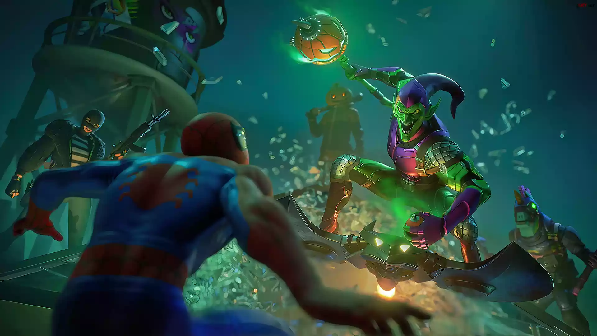 Gra, Fortnite, Postacie, Green Goblin, Spider Man