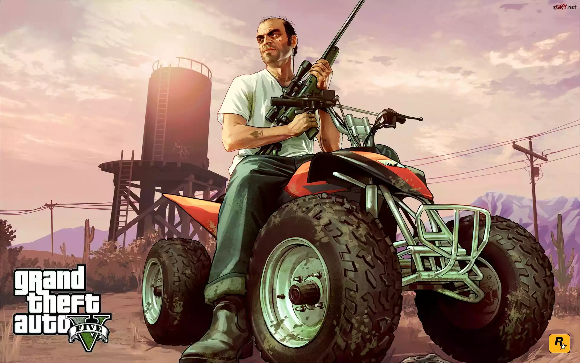 GTA V, Mężczyzna, Broń, Quad