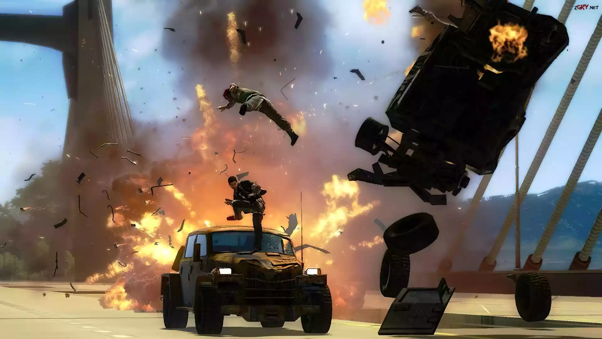 Just Cause 2, Wybuch, Samochodu