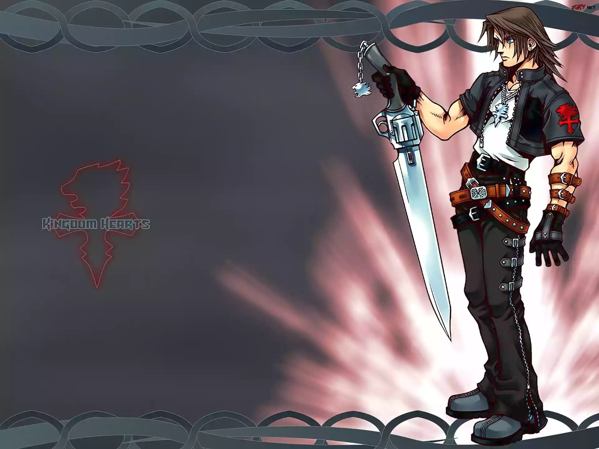 Kingdom Hearts, postać, mężczyzna, rewolwer, nóż