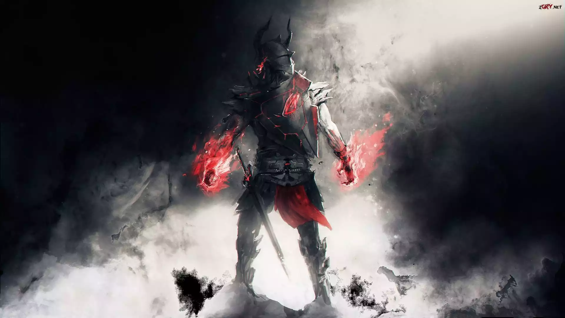Gra, Lords of the Fallen, Wojownik, Rycerz, Płomienie