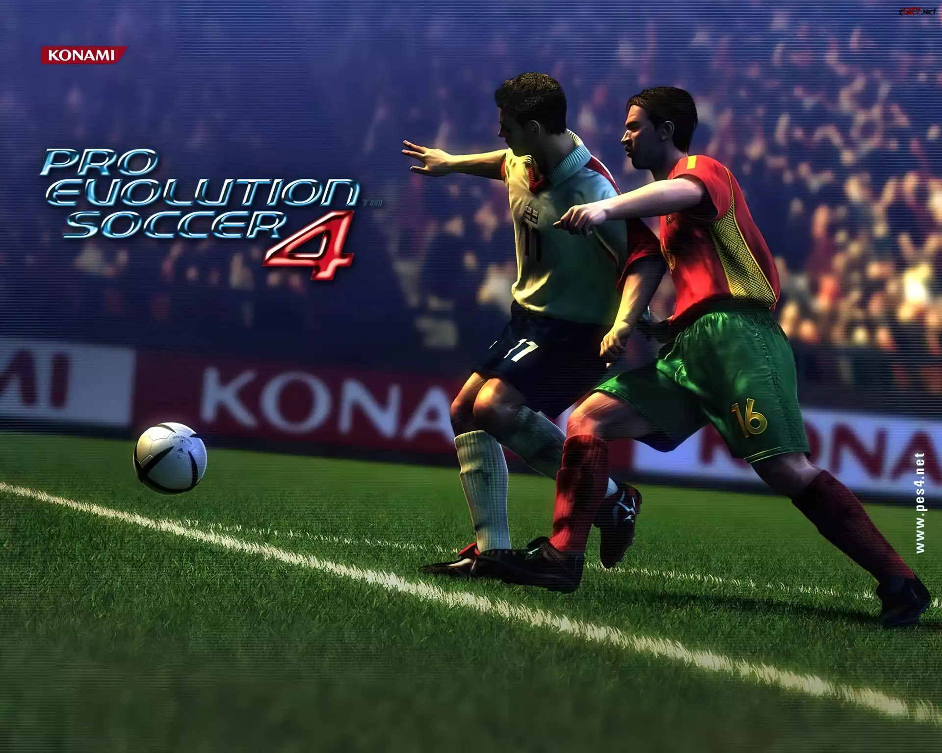 piłka, nożna, trawa, piłkarze, Pro Evolution Soccer 4