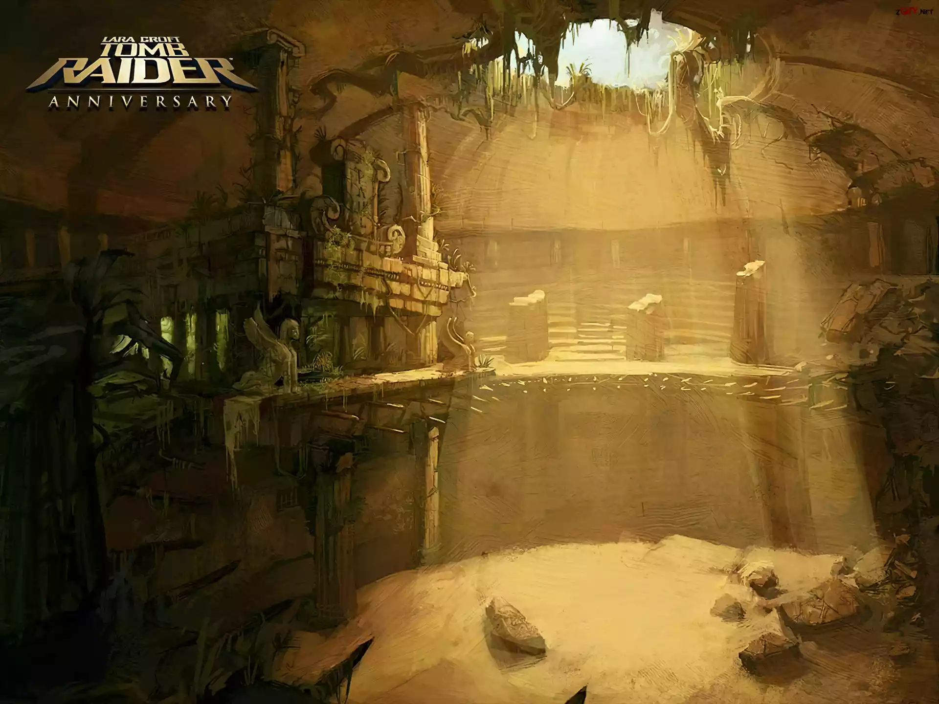 Tomb Raider Anniversary, świątynia, grota, kurhan, światło