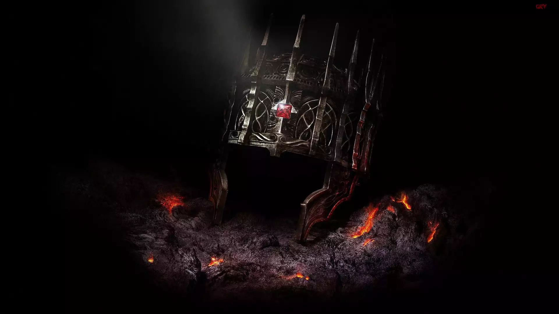 Gra, Dark Souls 2, Królewska, Korona, Mrok, Żar, Skała