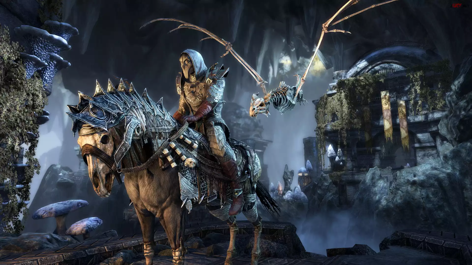 Gra, The Elder Scrolls Online Morrowind, Jeździec, Koń, Szkielet, Smoka