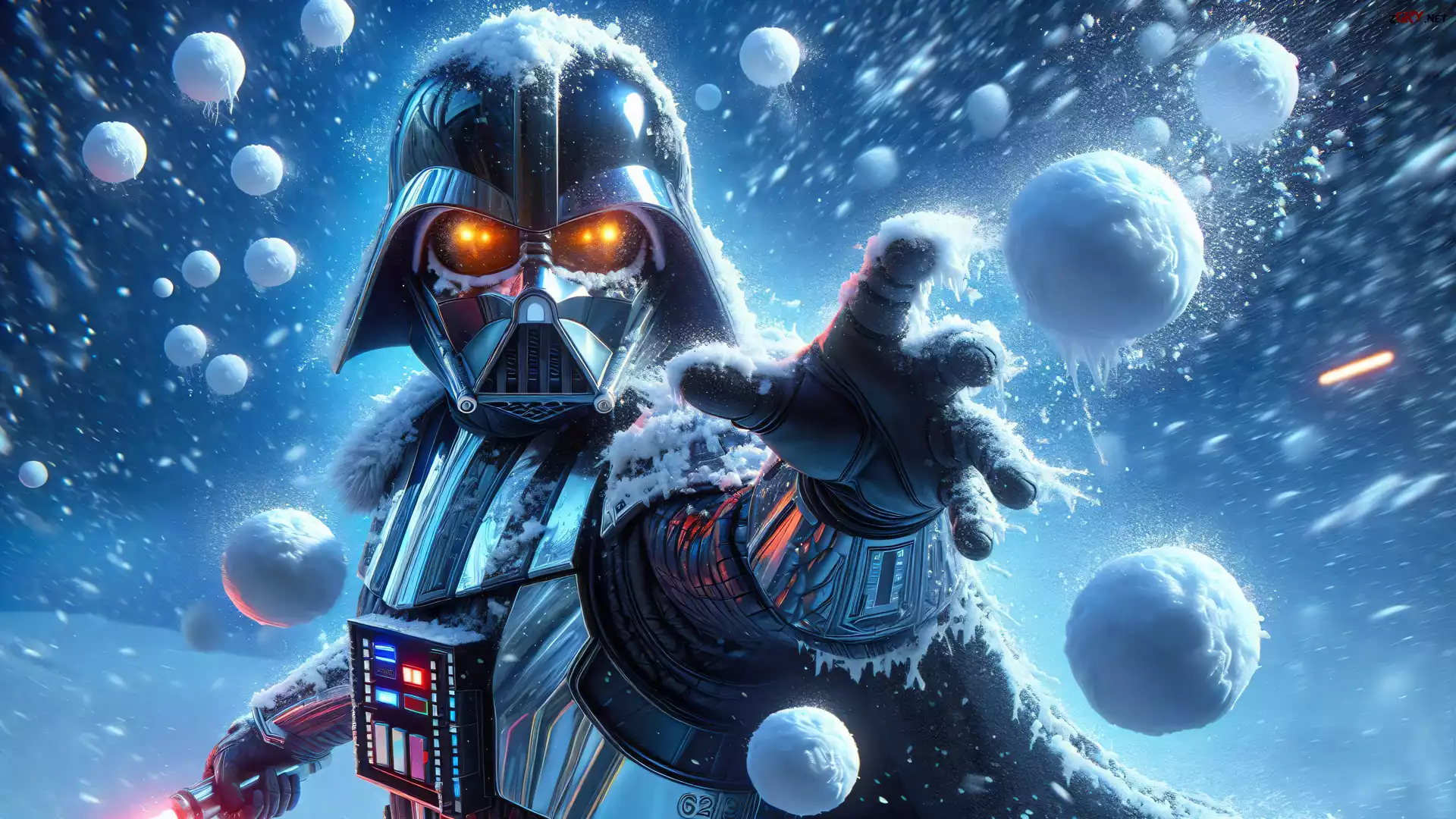 Star Wars, Darth Vader, Świecące, Oczy, Kule, Śnieżne Grafika