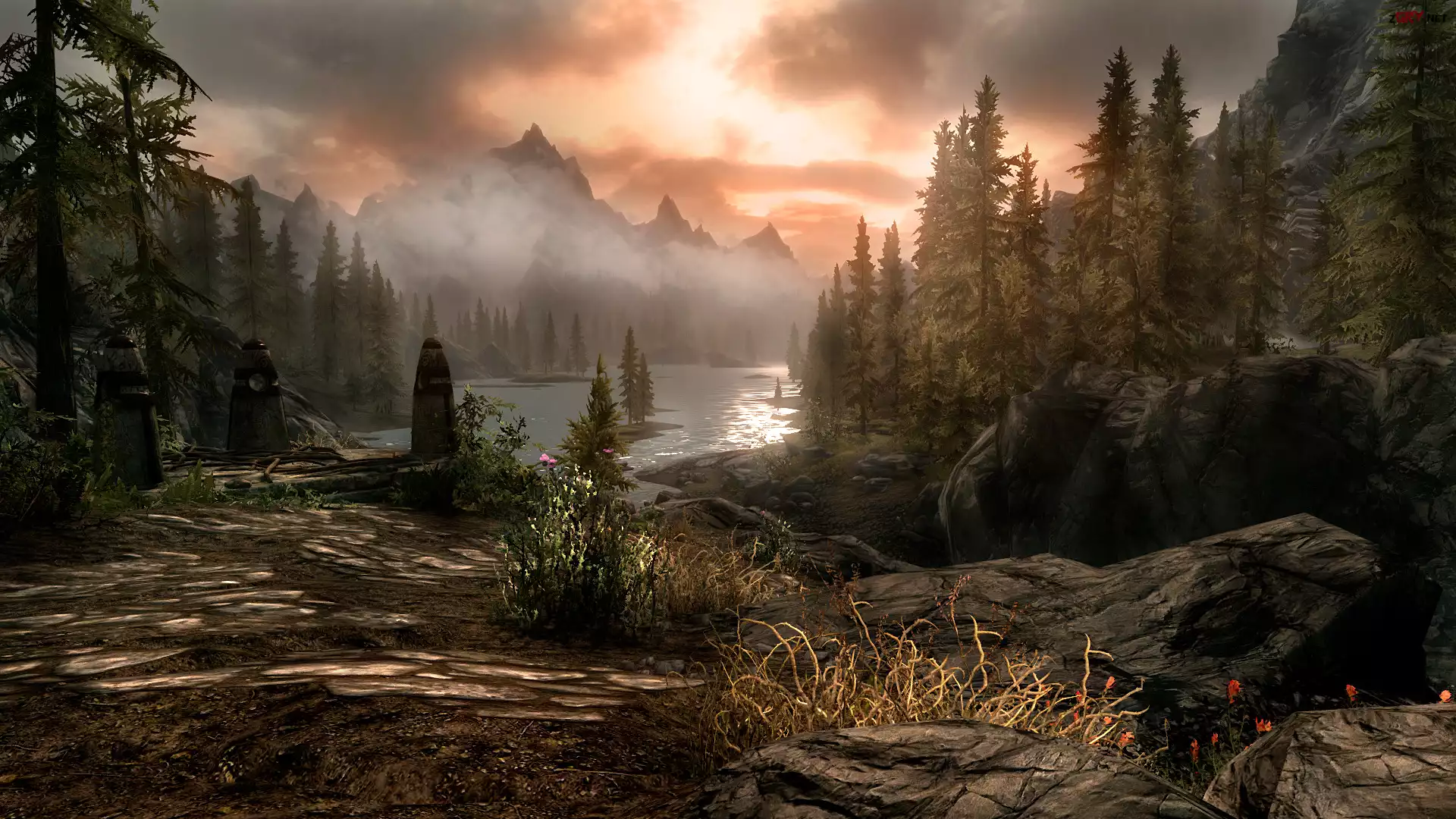 Gra, The Elder Scrolls V : Skyrim, Góry, Jezioro