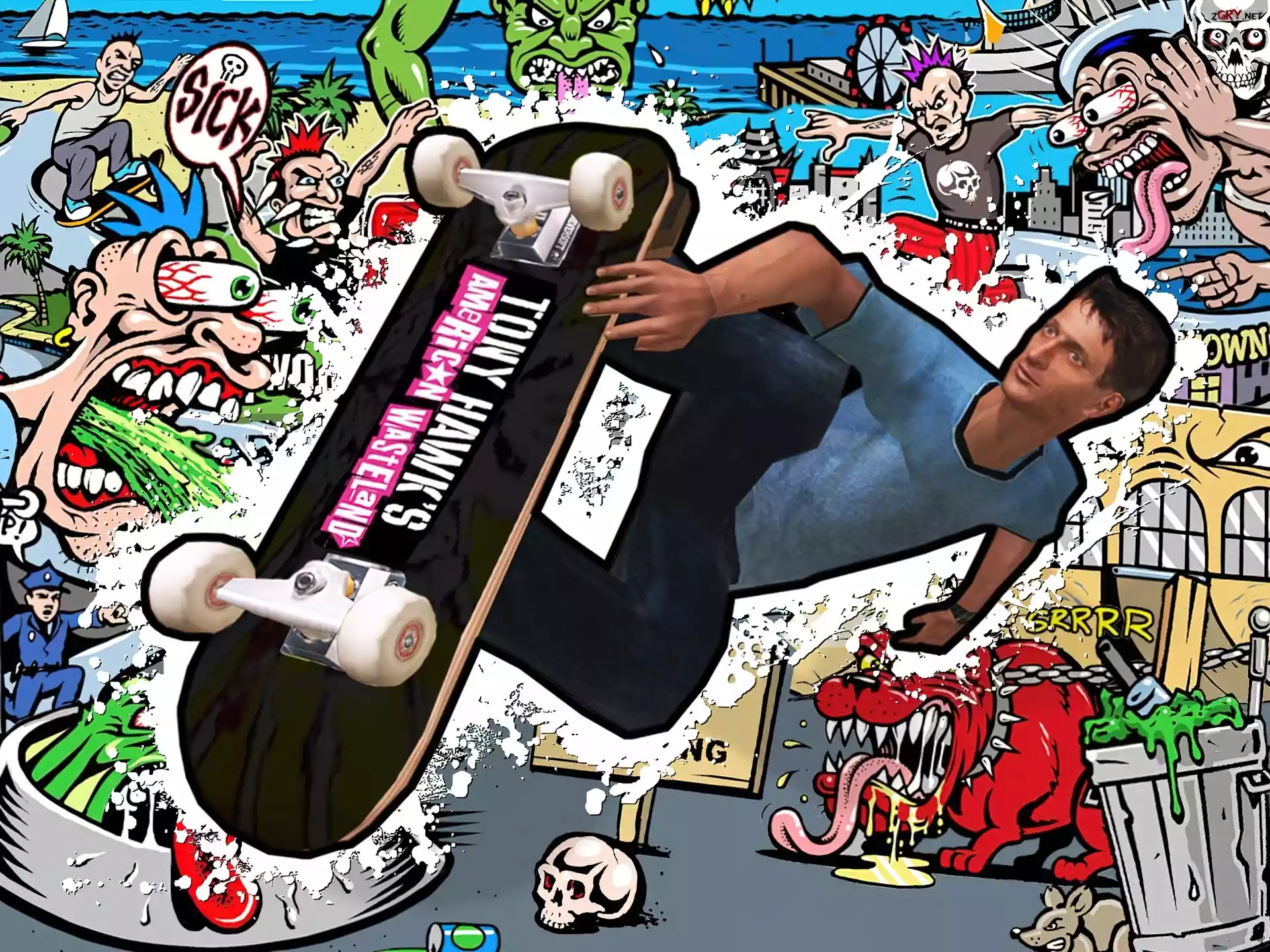 Tony Hawks, deskorolka, mężczyzna, rysunek